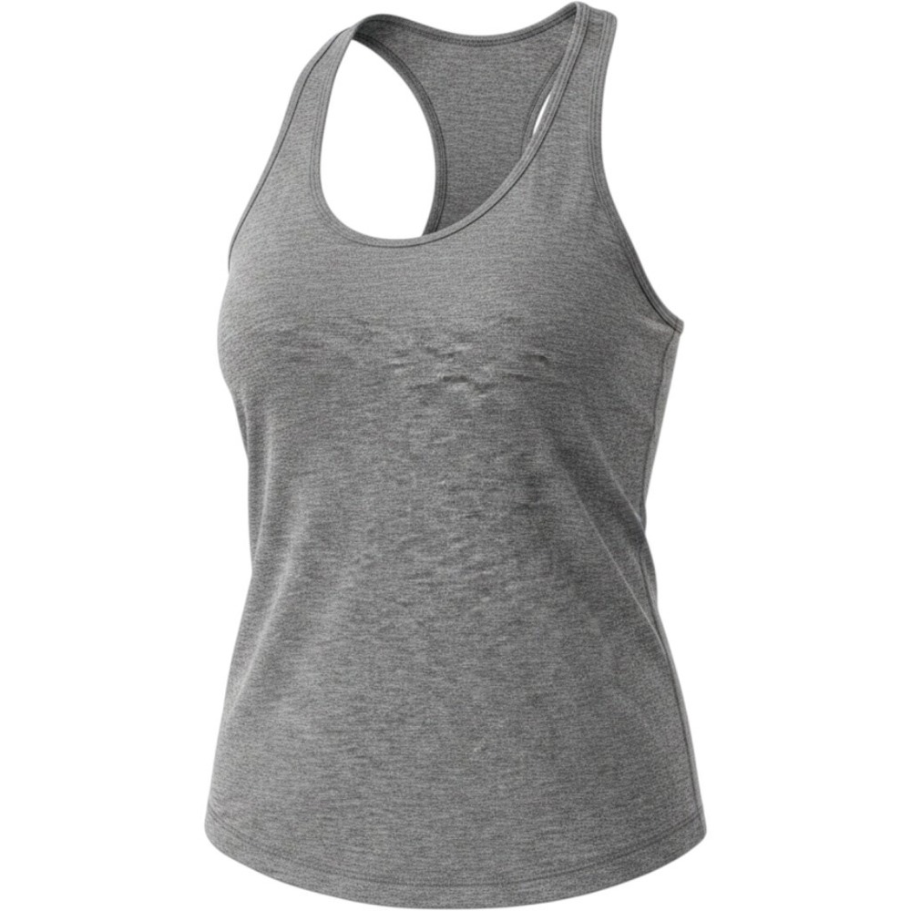 Women's Gray Athletic Tank Top Sleeveless Workout Gym Activewear Shirt 2XL